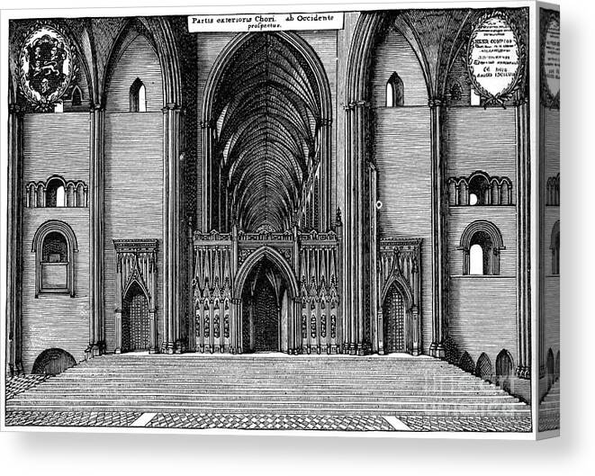 Engraving Canvas Print featuring the drawing Entrance To The Choir Of Old St Pauls by Print Collector