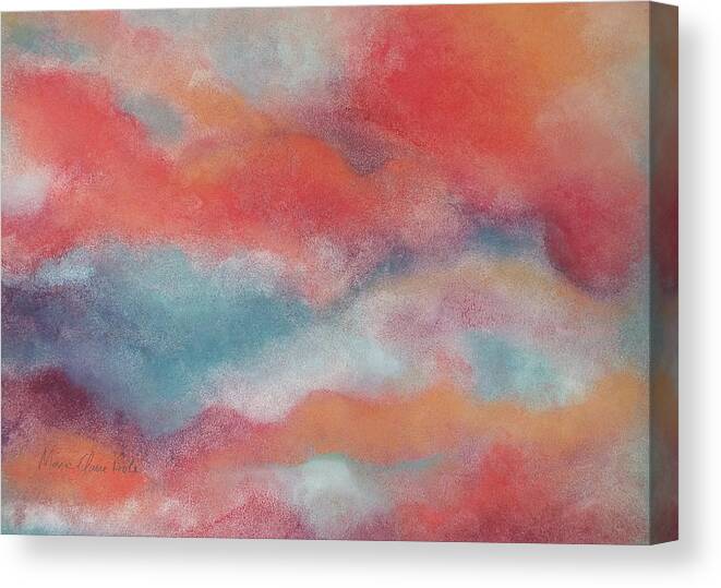 Clouds Canvas Print featuring the pastel Evening Clouds by Marie-Claire Dole