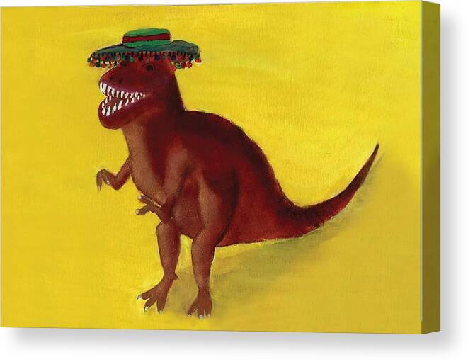 Dino Canvas Print featuring the painting Fies-T-Rex by Misty Morehead