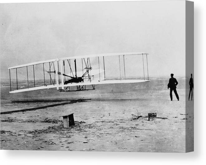 Wilbur Wright Canvas Print featuring the photograph First Flight by Fox Photos