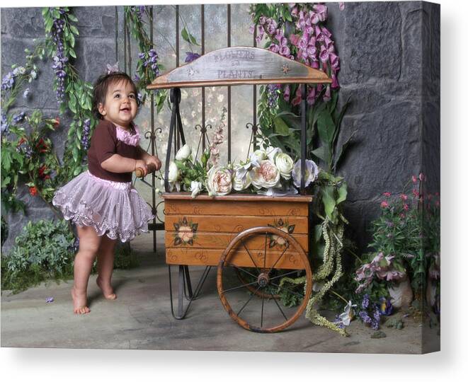 Toddler Canvas Print featuring the photograph Flowers For Sale by Liz Zernich