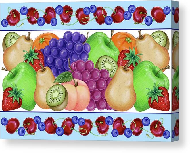 Fruit 3 Canvas Print featuring the digital art Fruit 3 by Kimura Designs
