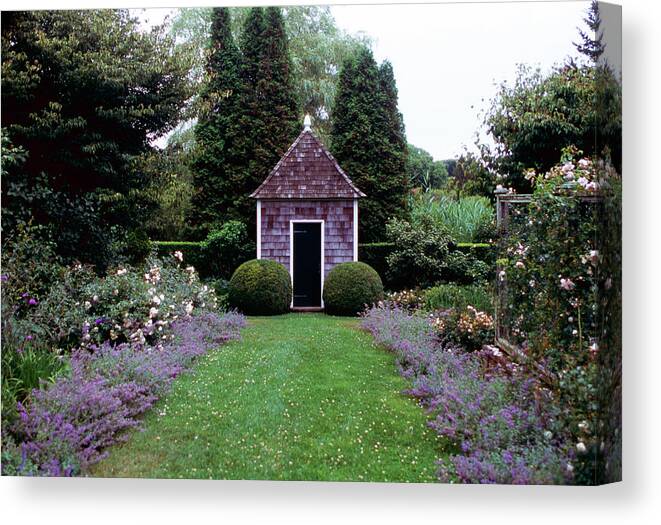 Tranquility Canvas Print featuring the photograph Garden Tool Shed by Richard Felber
