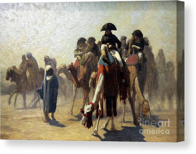 Jean-leon Gerome Canvas Print featuring the drawing General Bonaparte With His Military by Print Collector