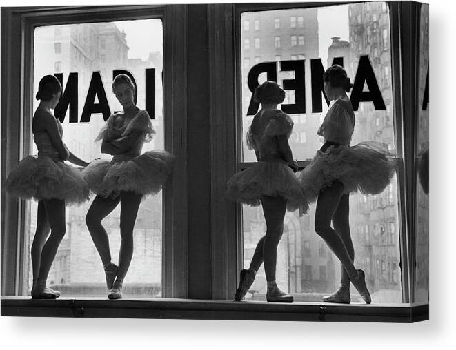 George Balanchine Canvas Print featuring the photograph George Balanchine's School American Ballet by Alfred Eisenstaedt