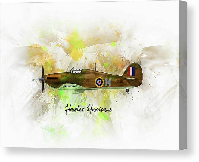 Aircraft Canvas Print featuring the digital art Hawker Hurricane by Ian Mitchell