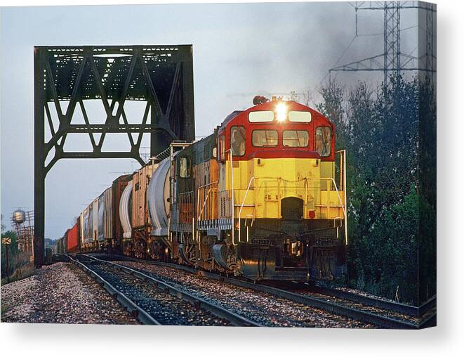 Freight Transportation Canvas Print featuring the photograph Heading West At 60th Street by Mike Danneman