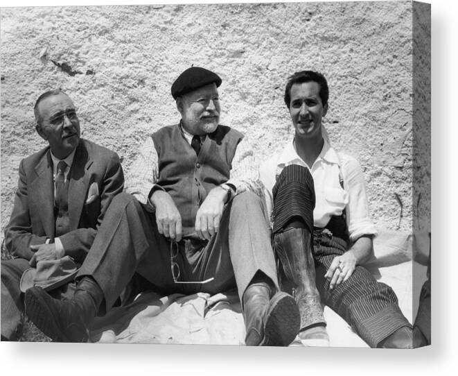Cigarette Canvas Print featuring the photograph Hemingways Spain by Hulton Archive