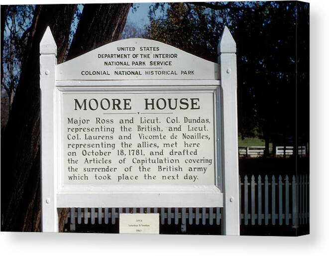 Historical marker for Moore House in Yorktown - PACI100 00726 Canvas Print