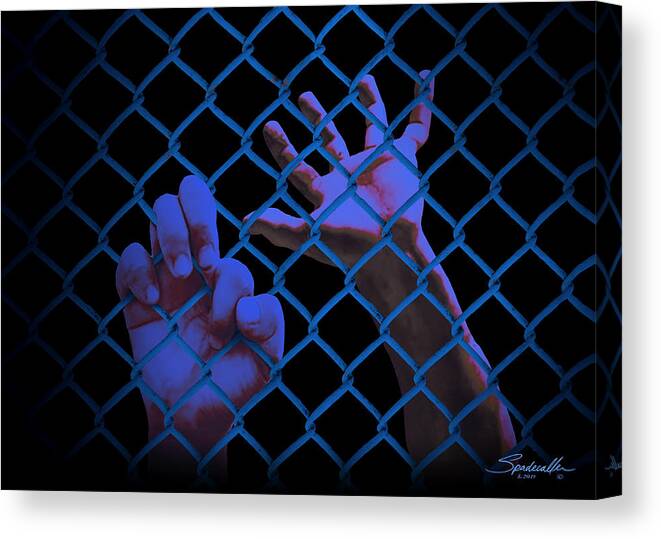 Immigration Canvas Print featuring the digital art Immigrant Hostages by M Spadecaller