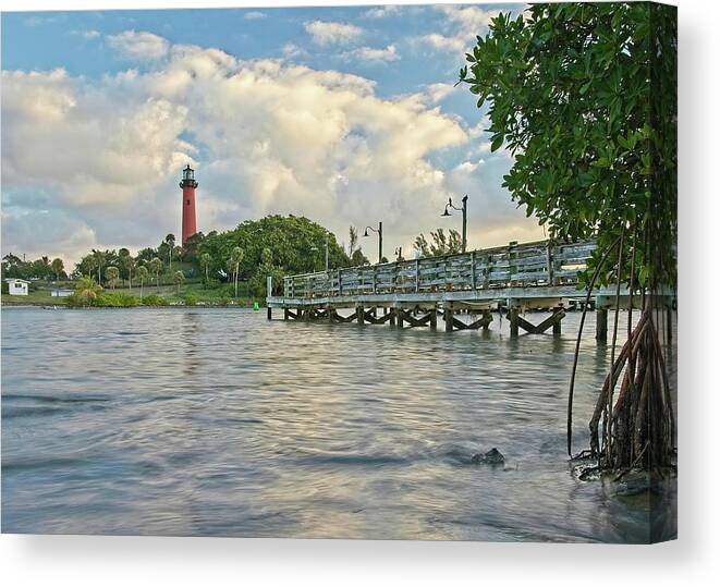 Lighthouse Canvas Print featuring the photograph Jupiter Lighthouse 3 by Steve DaPonte