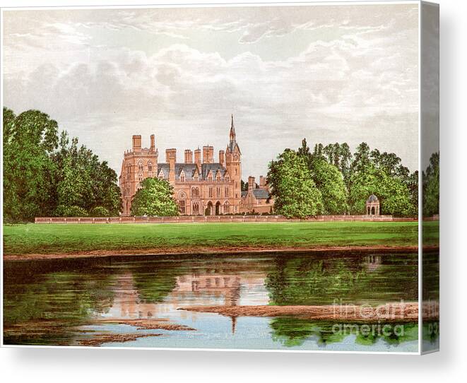 Nottinghamshire Canvas Print featuring the drawing Kelham Hall, Nottinghamshire, Home by Print Collector