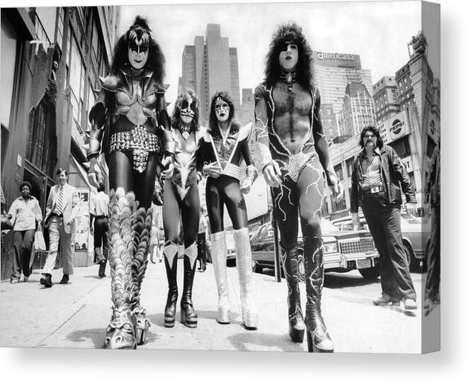 Music Canvas Print featuring the photograph Kiss Rock Group by New York Daily News Archive