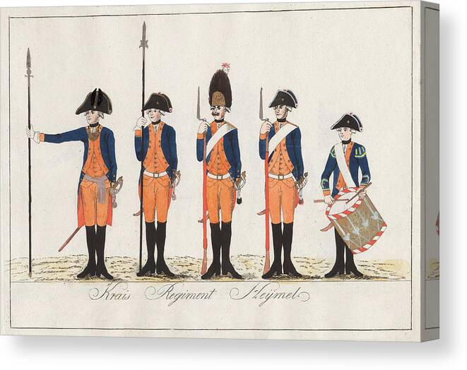 Hessian Canvas Print featuring the painting Krais Regiment Hemel by J.H. Carl