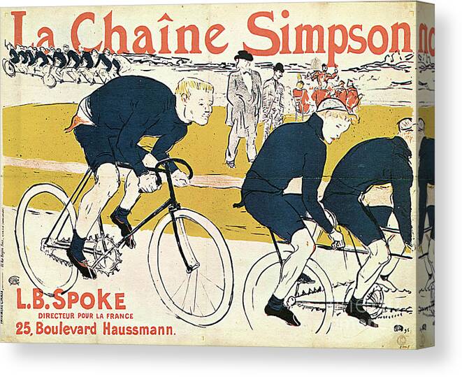 People Canvas Print featuring the drawing La Chaîne Simson, Advertising Poster by Heritage Images