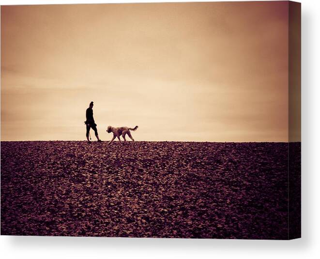 Dog Canvas Print featuring the photograph Lady with Dog by Anamar Pictures