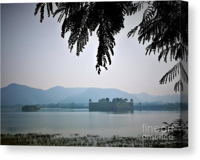 Indian Architecture Canvas Print featuring the photograph Lake Palace Jaipur by Jarek Filipowicz
