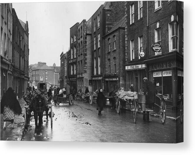 Horse Canvas Print featuring the photograph Limerick Market Day by Fox Photos