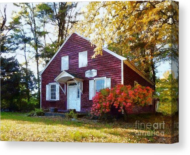 Red Schoolhouse Canvas Print featuring the photograph Little Red Schoolhouse Gardiner NY by Janine Riley