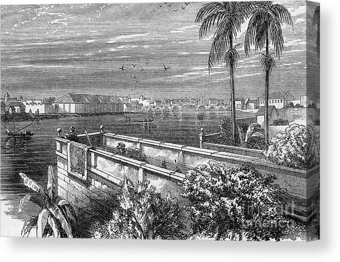 Engraving Canvas Print featuring the drawing Manila, Philippines, C1880 by Print Collector