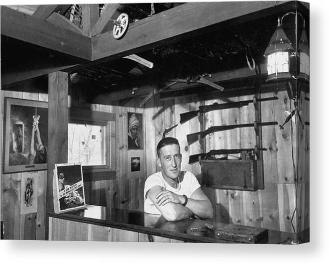 Mickey Spillane Canvas Print featuring the photograph Mickey Spillane by Peter Stackpole
