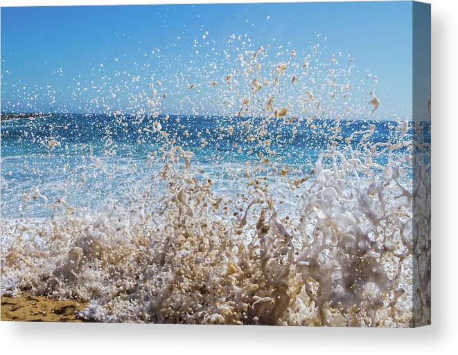 Ocean Suds Canvas Print featuring the photograph Milk Suds by Chris Spencer