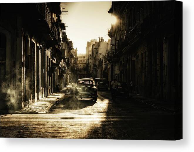 Street Canvas Print featuring the photograph Mystic Morning In Havana... by Baris Akpinar