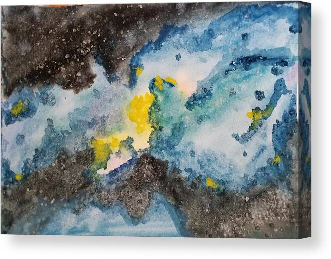 Watercolor Canvas Print featuring the painting Nebula Q by PJQandFriends Photography