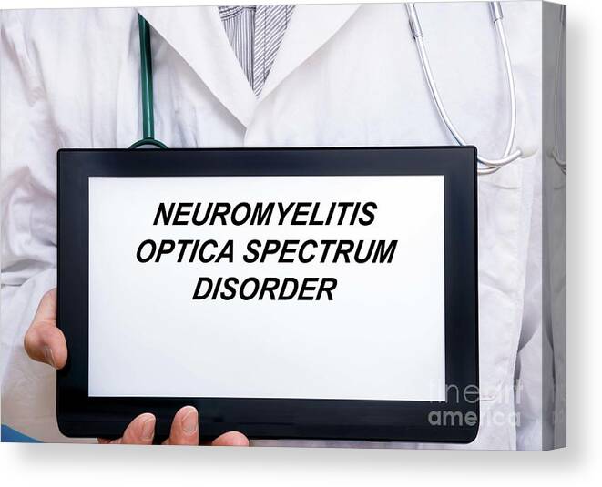 Neuromyelitis Optica Spectrum Disorder Canvas Print featuring the photograph Neuromyelitis Optica Spectrum Disorder by Wladimir Bulgar/science Photo Library
