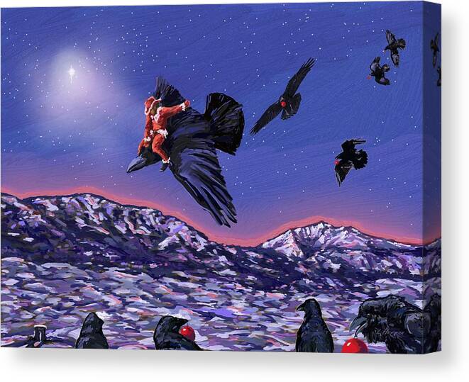 Xmas Canvas Print featuring the digital art Santa's Scout by Les Herman