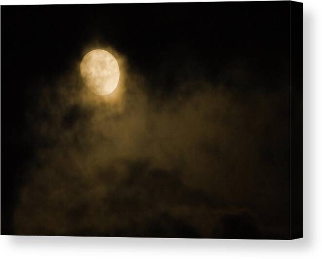 Spooky Canvas Print featuring the photograph Night Sky And Full Moon by Eli asenova