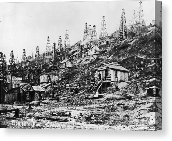 1850-1859 Canvas Print featuring the photograph Oil Boom by Fotosearch