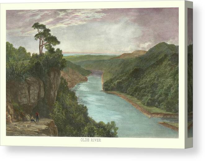 Landscapes & Seascapes Canvas Print featuring the painting Olde River by Johnson