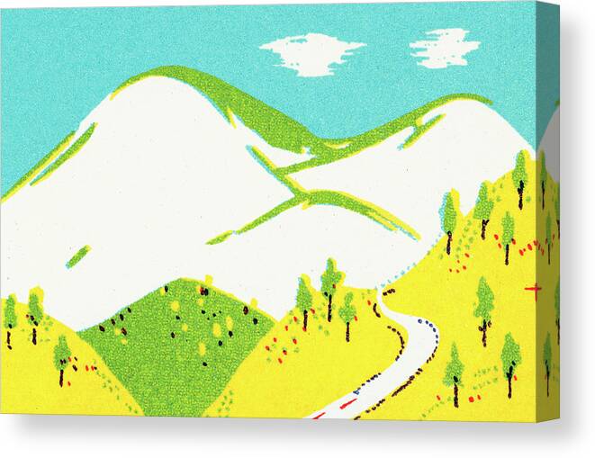Altitude Canvas Print featuring the drawing Overlook by CSA Images