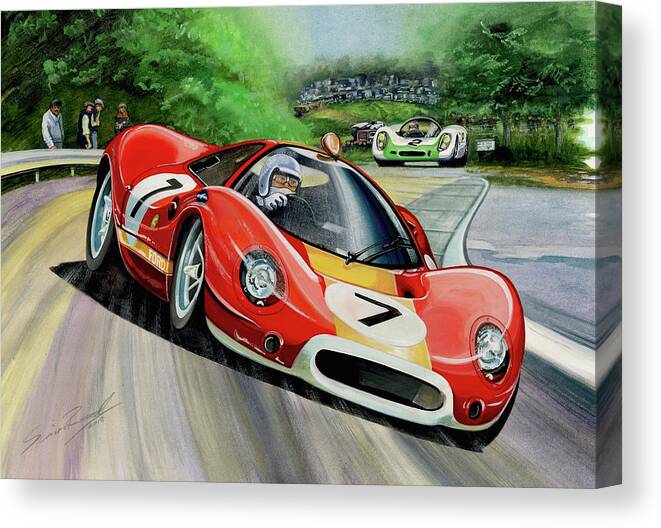Art Canvas Print featuring the painting P68 Through Karousel by Simon Read