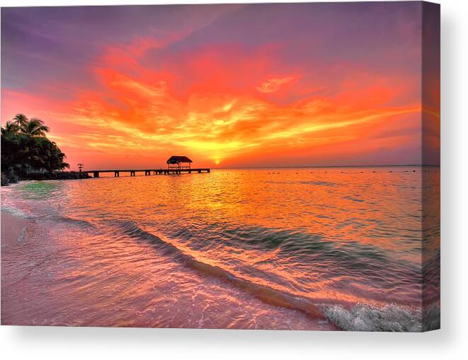 Trinidad Canvas Print featuring the photograph Pigeon Point Sunset by Nadia Sanowar