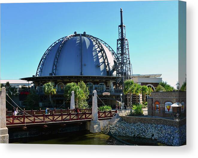 Architecture Canvas Print featuring the photograph Planet Hollywood architecture work D by David Lee Thompson