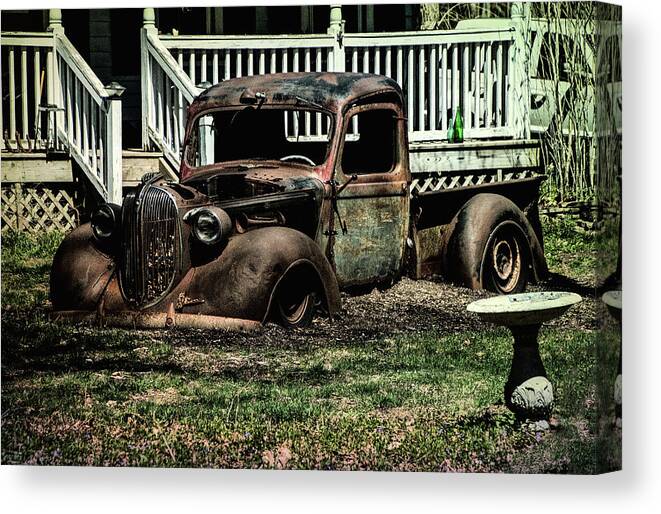 /truck Canvas Print featuring the photograph Planted by Cathy Kovarik