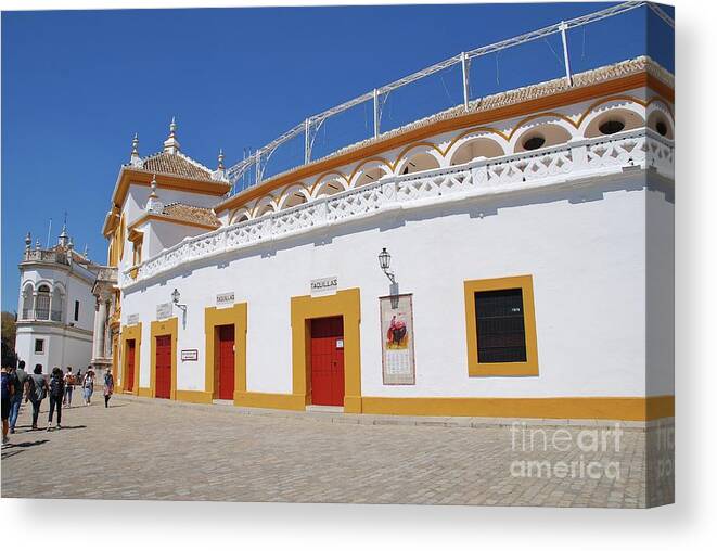 Seville Canvas Print featuring the photograph Plaza de Toros in Seville by David Fowler