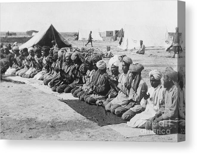 People Canvas Print featuring the photograph Praying Mohammedans by Bettmann