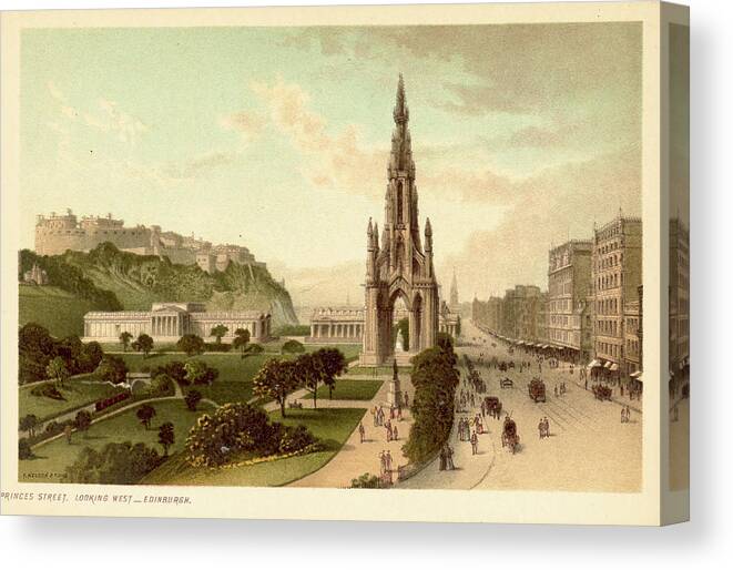 Scotland Canvas Print featuring the photograph Princes Street In Edinburgh by Kean Collection