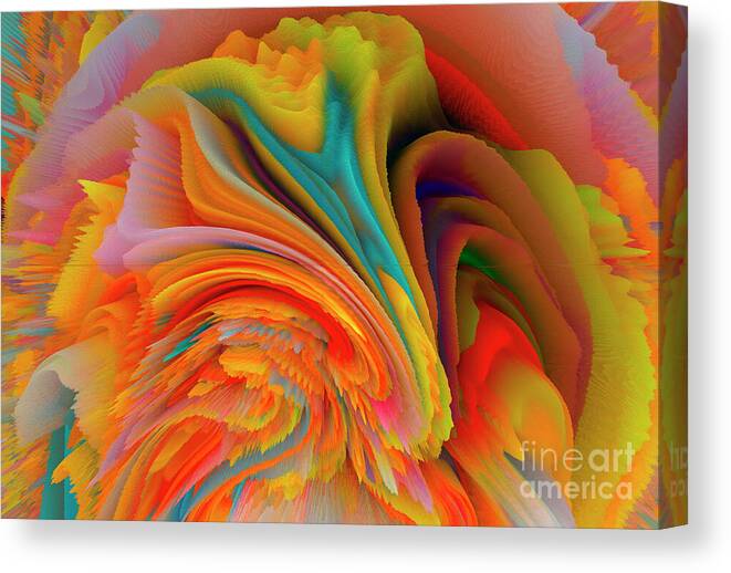 Rainbow Canvas Print featuring the mixed media A Flower In Rainbow Colors Or A Rainbow In The Shape Of A Flower 2 by Elena Gantchikova