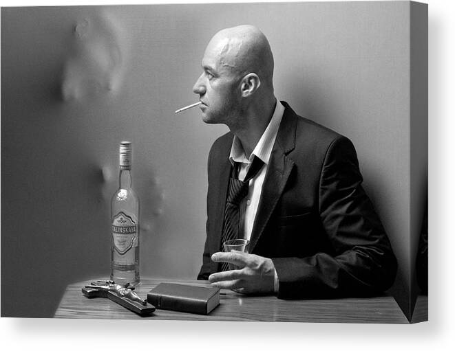 Portrait Canvas Print featuring the photograph Really? by Korpan Pavlo
