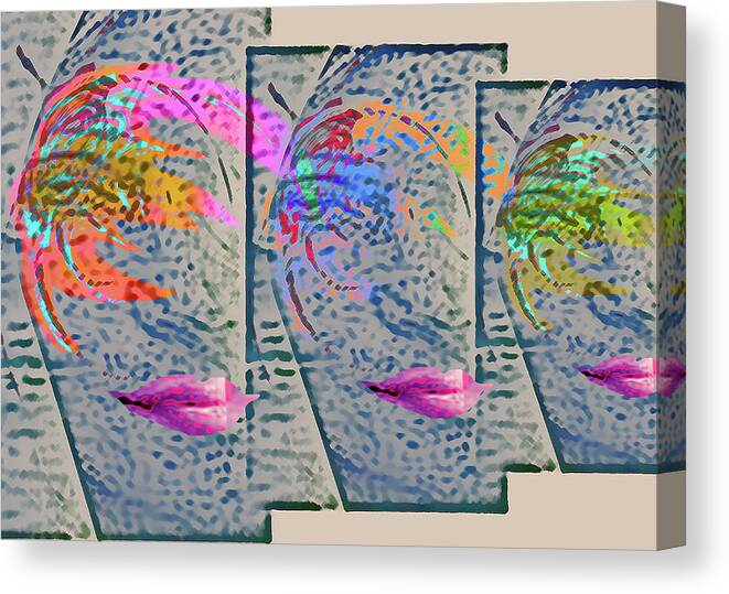 Faces Canvas Print featuring the digital art Reflections in Color by Alexandra Vusir