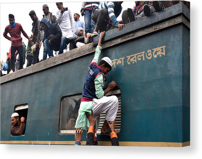Train Canvas Print featuring the photograph Riding On Train by Md Mahabub Hossain Khan