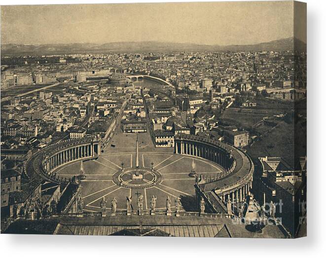 Scenics Canvas Print featuring the drawing Roma - Panaromic View From The Cupola by Print Collector