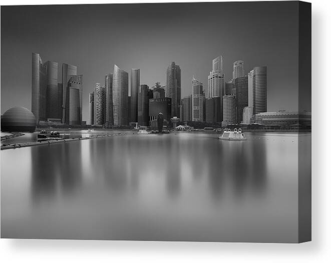 Singapore Canvas Print featuring the photograph Rooted by Purplepage