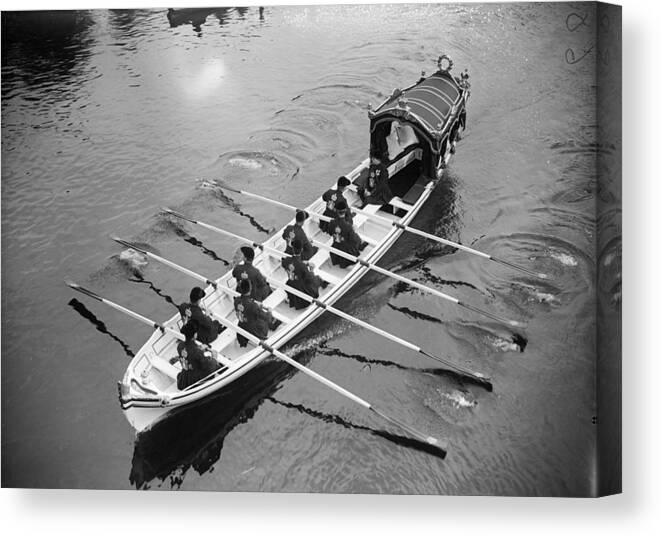 People Canvas Print featuring the photograph Royal Barge by W. G. Phillips