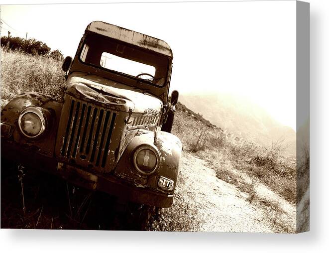 Pickup Truck Canvas Print featuring the photograph Rusty Old Pickup by Tito Slack