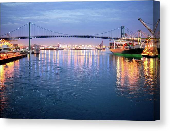Built Structure Canvas Print featuring the photograph Sailing Out Of Los Angeles by David Rout